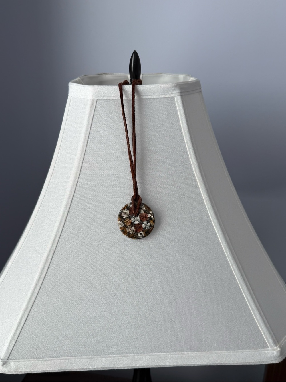 Leather necklace with beautiful stone accent